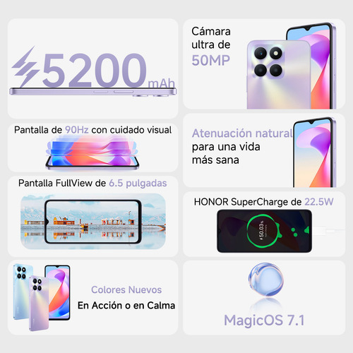 Celular Honor X6a Plus Dual Sim 6gb Ram 128gb Plata Estelar - Excelente (Reacondicionado)