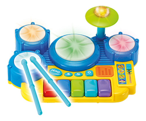 Batería Y Teclado Set Infantil C/ritmos Música Luces Winfun Color Multicolor