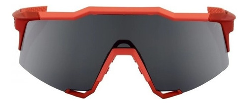 Gafas de ciclismo 100% Speedcraft Sl, montura rojo/ahumada, color rojo, lente de color negro, diseño de espejo