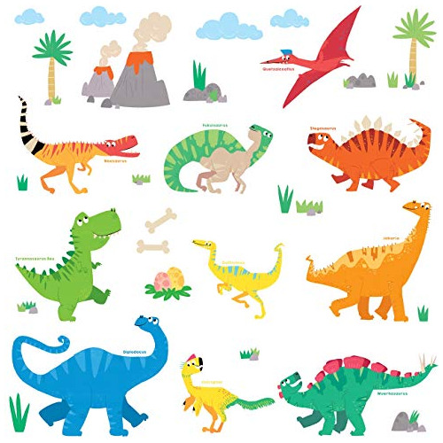 Dwl 1805n Colorido Dinosaurio Pegatinas De Pared Niños...