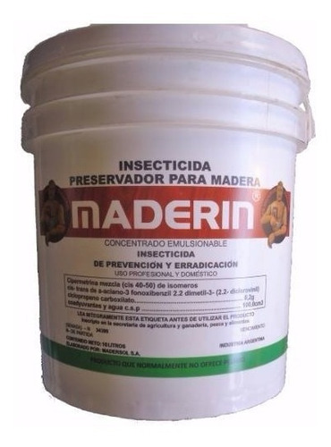 Insecticida Protector De Madera Al Agua 4 Litros Maderin 