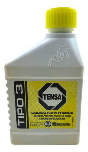 Líquido De Frenos Tipo Dot 3 X 1/2 Litro (500 Ml) Tensa