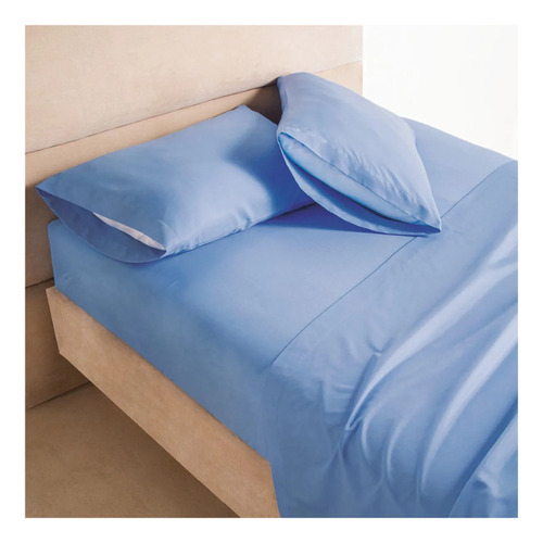 Juego De Sábanas Frescas Matrimonial Azul Esencial Concord