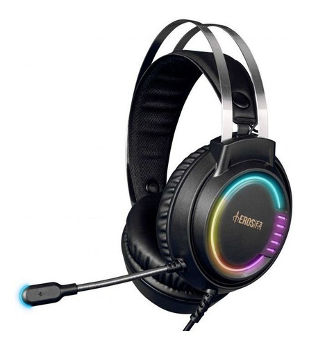 Audifonos Gamdias Gd-eros E3 Stereo Rgb Usb 3.5mm Alámb /v Color Negro