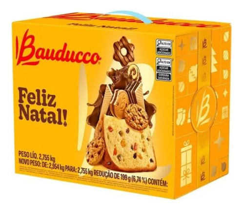 Cesta De Natal Bauducco Grande Caixa 2,755kg 19 Itens