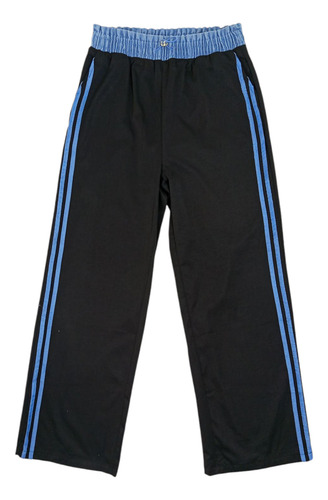 Pantalón Palazzo Dama Franjas Stretch Cómodo Casual