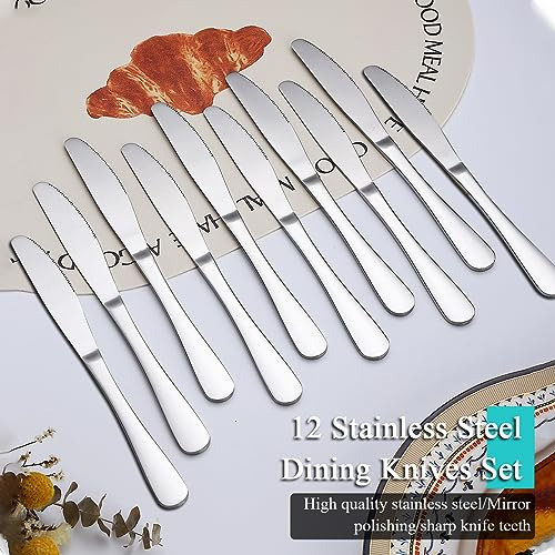 Juego De Cuchillos De Mesa De Acero Inoxidable 12 Piezas