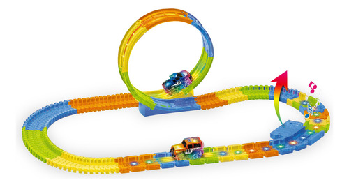 Pista Flexible 360º Con Auto Luminoso 118 Pcs Color Multicolor