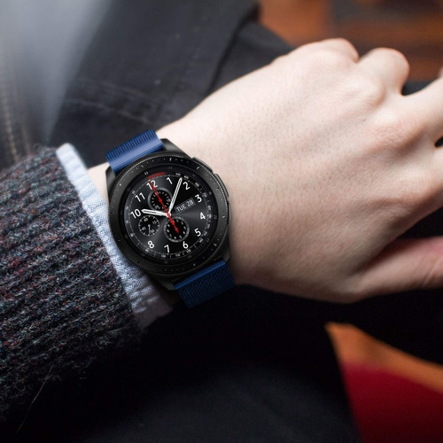 Kit 2 Pulseira Magnetica Relogio Smartwatch 20mm / 22mm Top Cor preta-azul Largura 20 mm