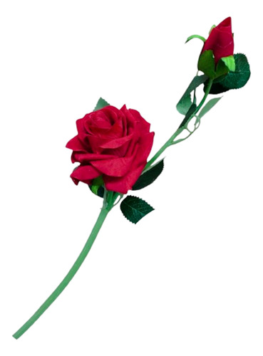 Rosa Artificial Alta Calidad X 6 Unidad Pimpollo 50 Cm Color Rojo