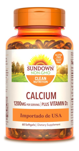 Calcium + D3 Sundown Naturals  1200mg X 60 Capsulas