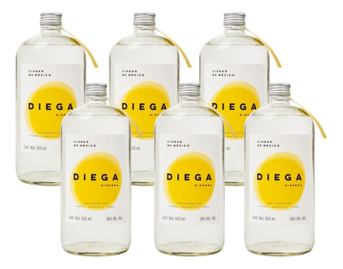 Caja De 6 Ginebra Diega 950 Ml