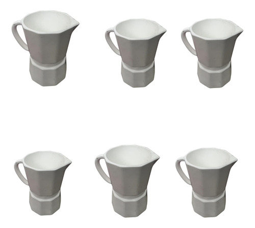 Taza Barista Plastica Clasico Café Leche 225 Cc X 6 Unidades Blanco