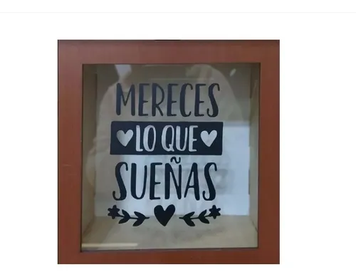 Alcancia De Madera Personalizada 19x19x9cm Mereces Lo Que Su