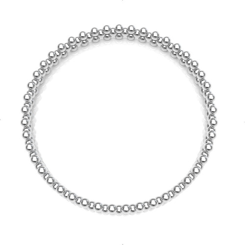 Imagen 2 de 10 de Pulsera Resorte Bolitas De Plata .925 Agálea Joyería