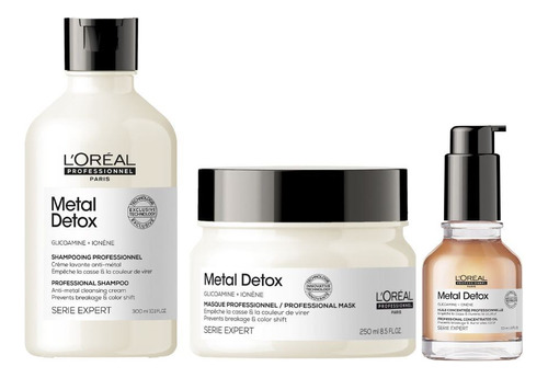 Pack Loreal Pro Metal Detox Shampoo + Mascara + Aceite