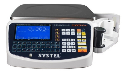 Balanza comercial digital Systel Cuora Max ST 30kg con mástil 100V/240V blanco 365 mm x 240 mm
