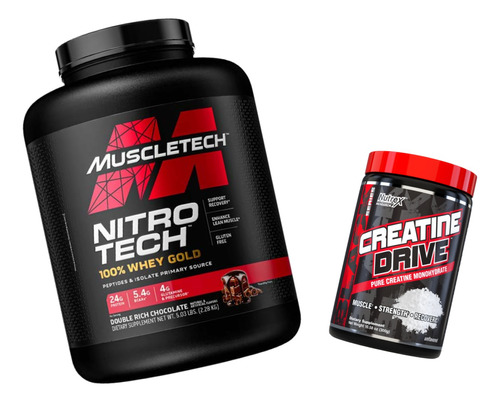 Pack Proteína Nitro Tech 4 Lb+ Creatina 300gr.