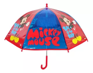 Paraguas Infantil Mickey Mouse Disney Orig Ar1 Km490 Ellobo Color Rojo Con Az