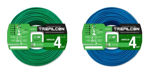 Cable Unipolar 4mm Pack X2 Celeste Y Verde Y Amarillo X 25m