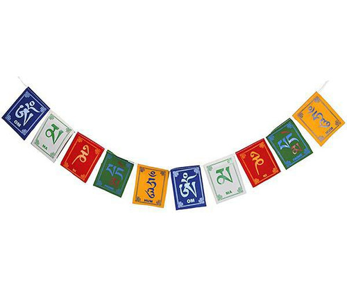 Bandeiras De Oração Tibetana Om Mani Padme Hum Mantra - 8cm