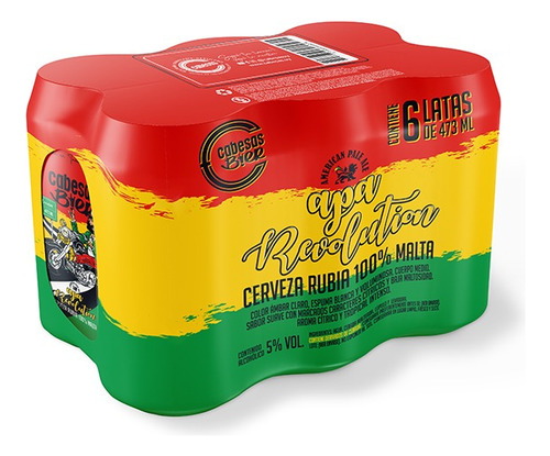 Cerveza Cabesas Apa Revolution, Funda De 6 Latas De 473 Ml