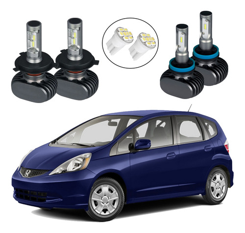 Kit Lâmpada Ultraled Farol Alto Baixo Milha Honda Fit 2010