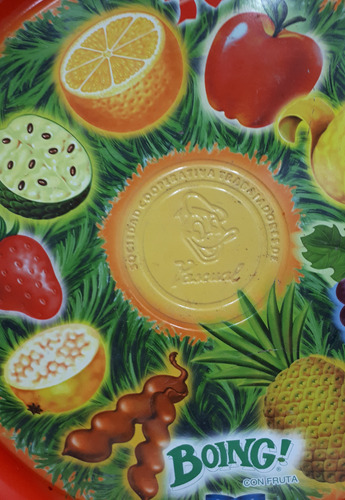 Antigua Charola Metálica De Refrescos Boing De Frutas, 50s (Usado)