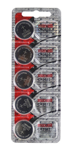 Pila Maxell Cr2032 Voltaje 3v Batería De Litio - Pack X5