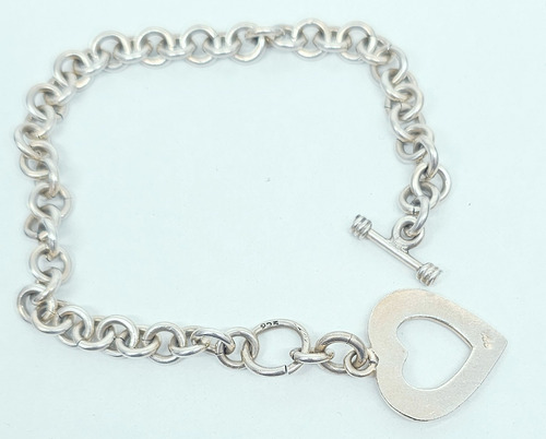 Pulsera De Plata 925corazon 21.8 Grs Plateado 15.24 Cm 53.34 Cm (Usado)