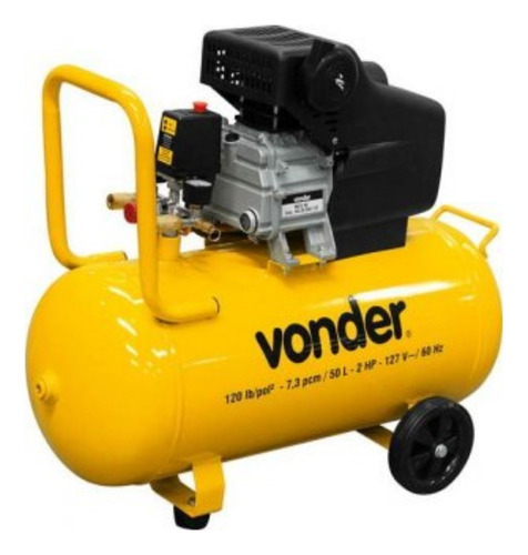 Motocompressor De Ar 8,0 Pcm 50 Litros 127 V Mcv 50 Vonder Cor Amarelo 110v