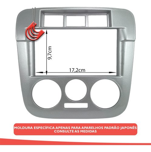 Imagem 6 de 8 de Moldura Painel 2 Din Multimidia Dvd Mp5 Gol G4 Prata
