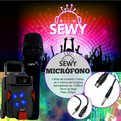 Parlante Portatil Bafle Sewy Pa01 Bluetooth Microfono