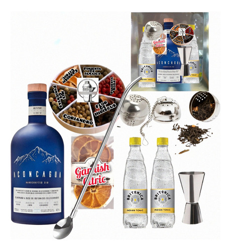 Gin Aconcagua + Kit Completo  Para Un Gin Tonic Perfecto 