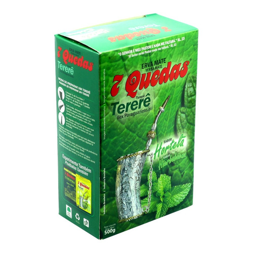 Erva Mate Tererê Hortelã 7 Quedas 500g Ilex Paraguariensis #