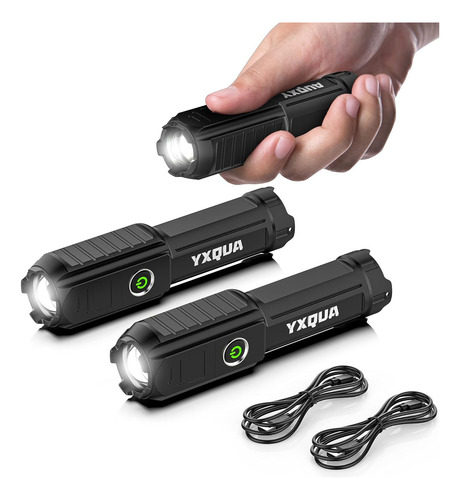 Paquete De 2 Linternas Usb - Mini Led Brillantes, 4 Modos, Z