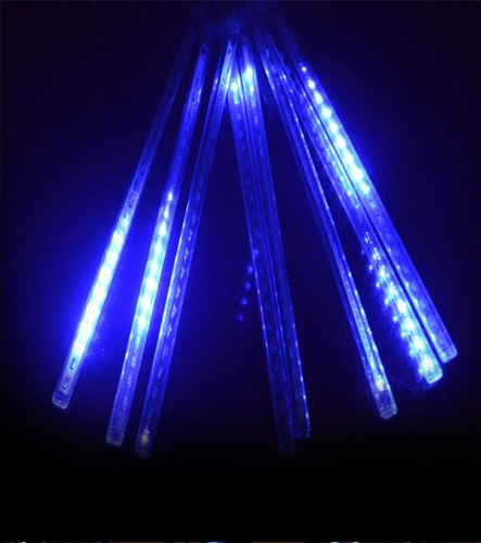 Chuva Meteoro Cascata 8 Tubos 384 Leds Iluminação Natal Cor Das Luzes Azul 110v