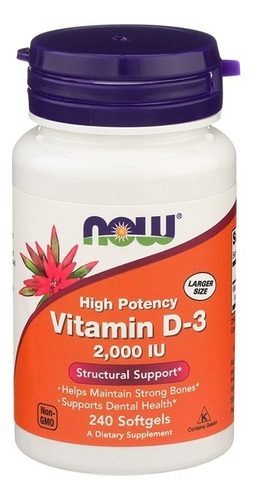 Vitamina D3 2000 Iu 240 Cápsulas Alta Potencia Envío Ya
