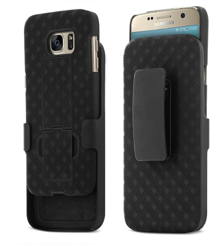 Funda Negra Para Telefono Samsung Galaxy S7 Con Clip