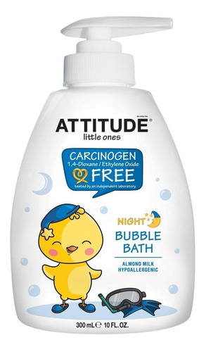 Imagen 1 de 2 de Actitud Night Bubble Bath, Almendra Leche, 10 onza Líquid