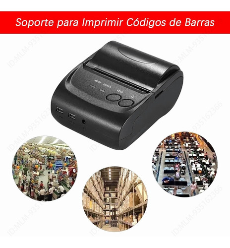 Imagen 7 de 8 de Impresora Térmica Bluetooth Inalámbrica Mini Usb Portátil
