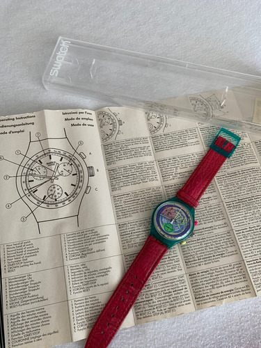 Relogio Swatch Scl 103.crono, Pink Springs. Cx E Manual.1993
