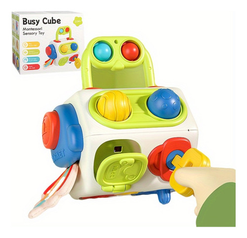 Juguete Montessori Busy Cube Didáctico Para Bebés Y Niños. 