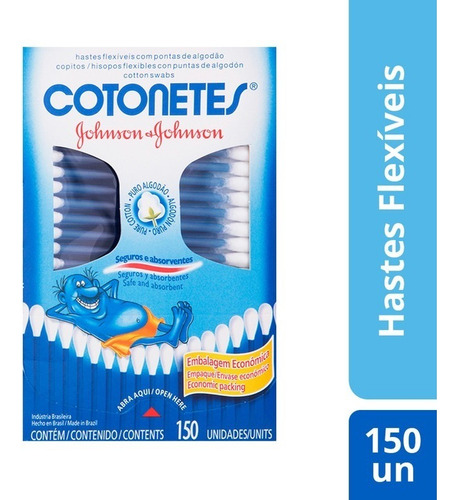 Hastes Flexíveis Johnson & Johnson Cotonetes Caixa 150 Uni