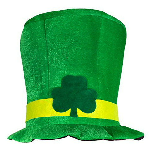 Día Del St. Patricks Del Trébol Verde De Terciopelo Sombrero