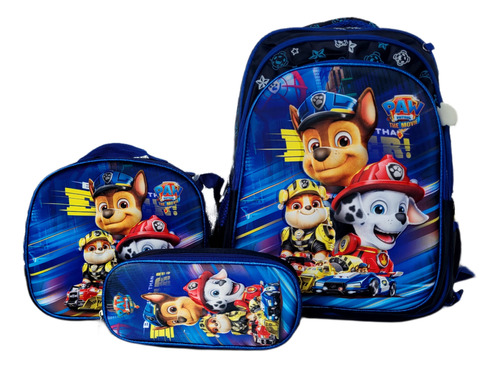 Combo Escolar Maleta + Lonchera + Cartuchera Paw Patrol.