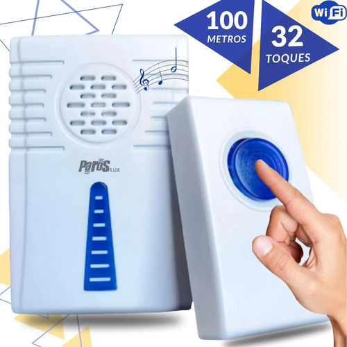 Campainha Sem Fio Residencial Wireless De Longo Alcance Wifi Branco