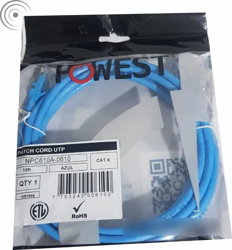 PATCH CORD CAT 6 10FT AZUL POWEST