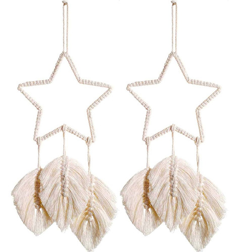 2 Piezas Colgante Macramé Pared Atrapasueños Borlas Decoraci