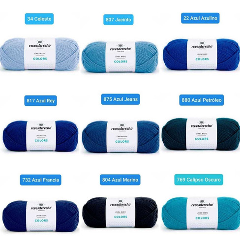 Pack 10 Lanas De 100 Gr C/u Para Tejer Colores A Elección